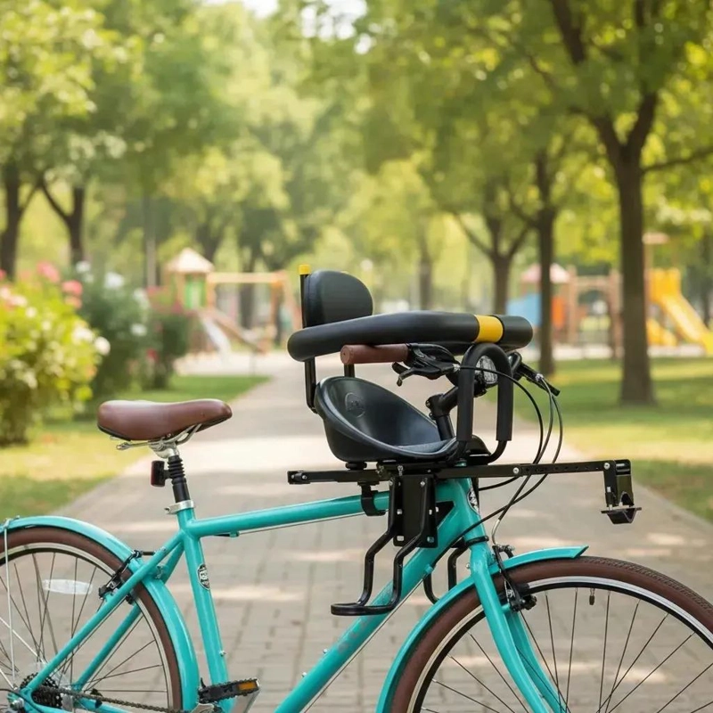 SILLA FRONTAL DE BICICLETA PARA NIÑOS Y BEBES - 30KG NEGRO - 8