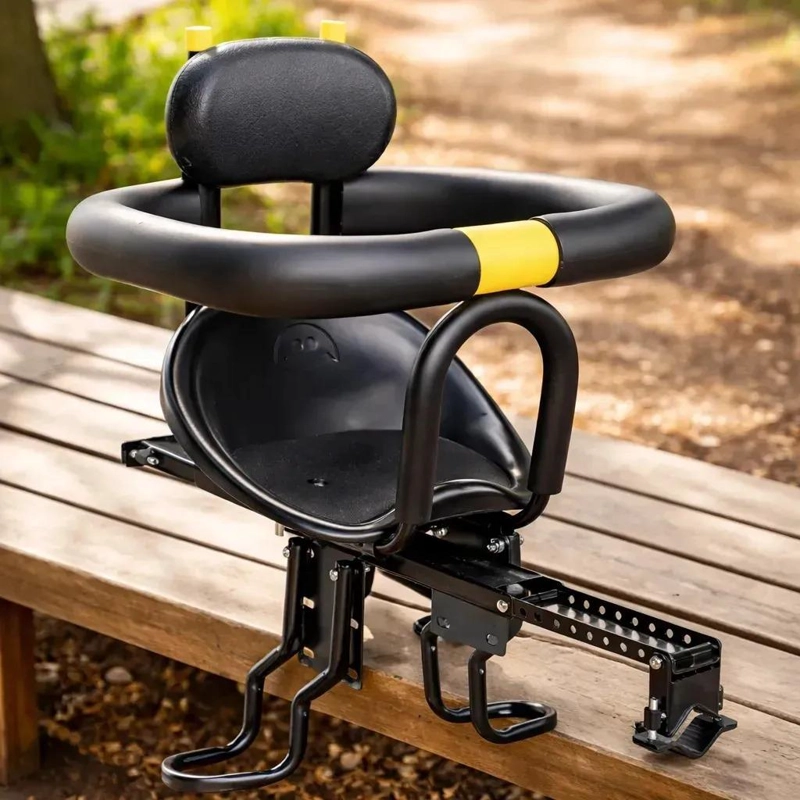 SILLA FRONTAL DE BICICLETA PARA NIÑOS Y BEBES - 30KG NEGRO - 9