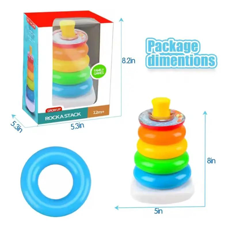 JUGUETE PARA BEBES TORRE APILABLE AROS DIDACTICO SENSORIAL - 2