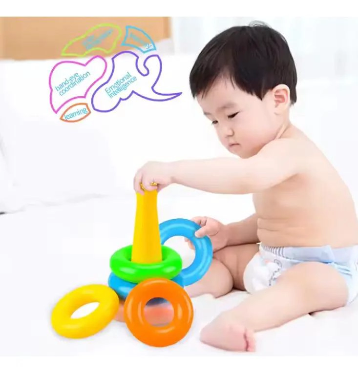 JUGUETE PARA BEBES TORRE APILABLE AROS DIDACTICO SENSORIAL - 5