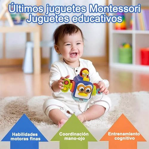 JUGUETE MONTESSORI CUBO DE ACTIVIDADES 6 EN 1 PARA BEBE - 4