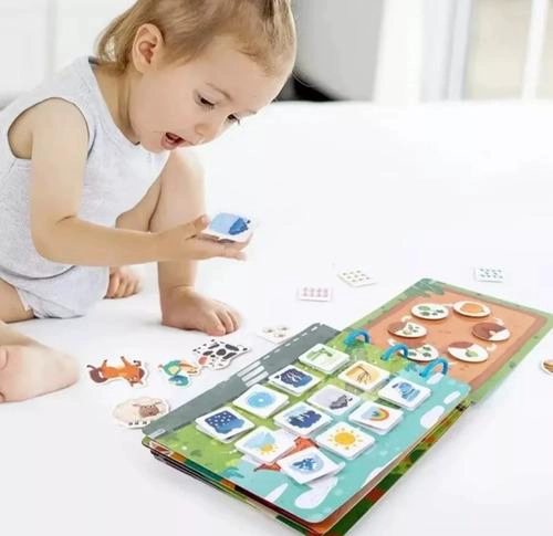 LIBRO SENSORIAL DIDACTICO MONTESSORI CON VELCRO NIÑOS - 8