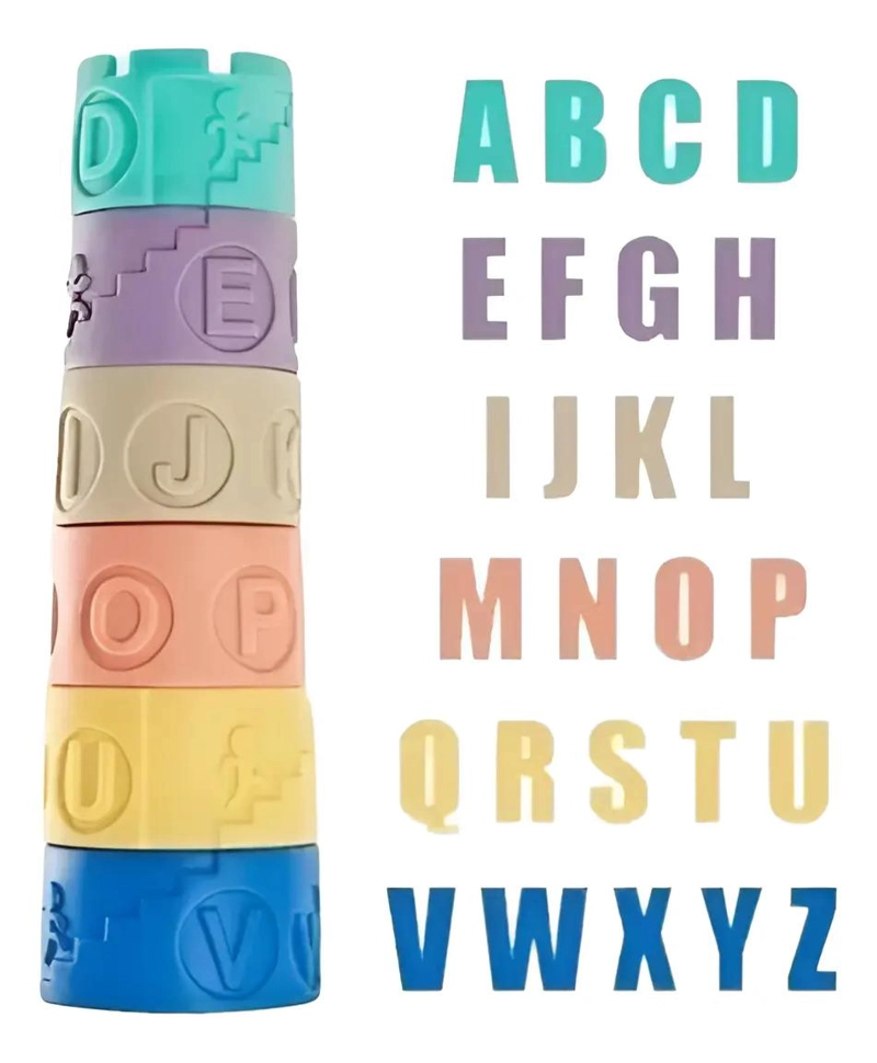 TORRE APILABLE DE GOMA JUEGO PARA BEBES BLOQUES - 2