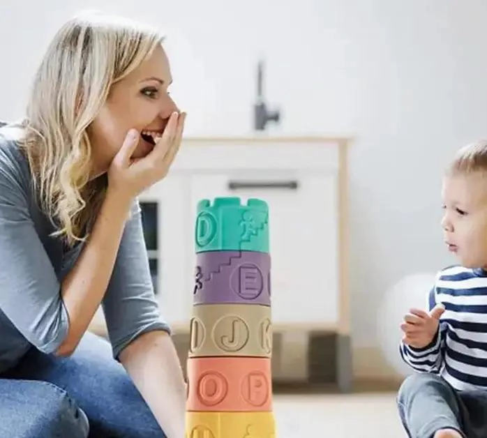 TORRE APILABLE DE GOMA JUEGO PARA BEBES BLOQUES - 5