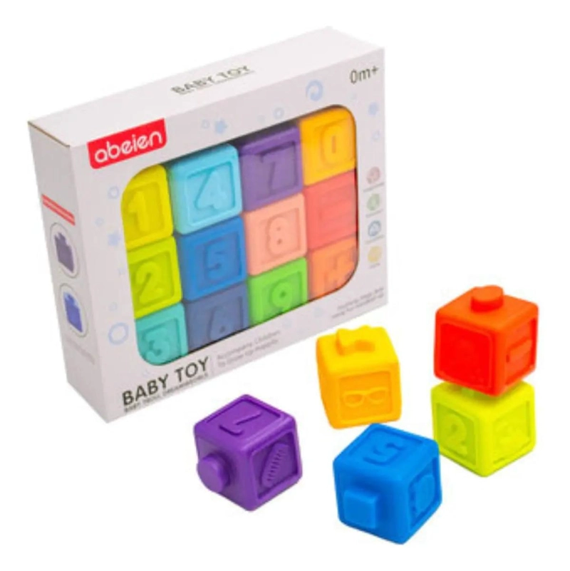 JUEGO DE ENCAJE APILABLE MONTESSORI 12 CUBOS BLANDOS - 2