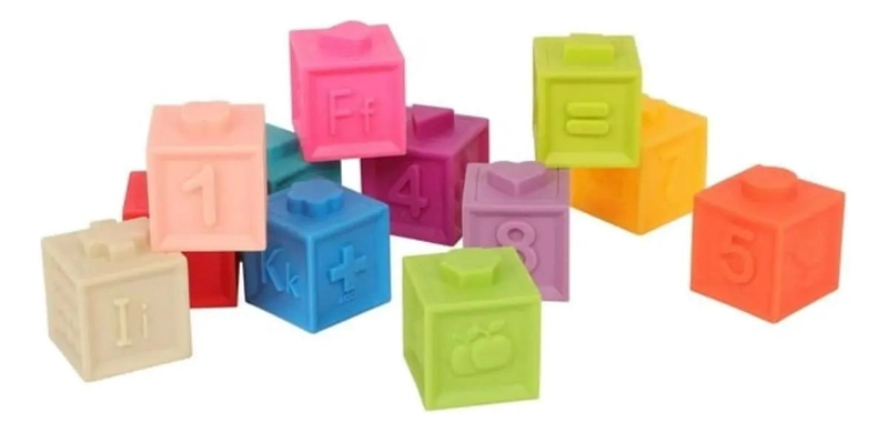 JUEGO DE ENCAJE APILABLE MONTESSORI 12 CUBOS BLANDOS - 4