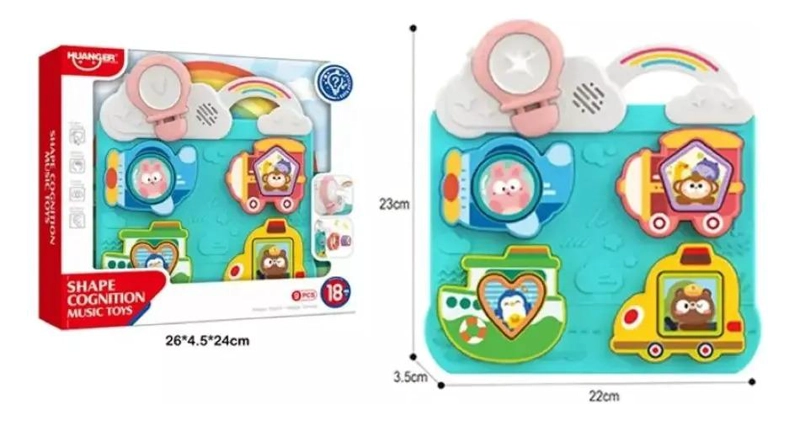 TABLERO ACTIVIDADES INTERACTIVO MONTESSORI MUSICAL BEBES GAV - 2