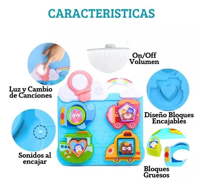 TABLERO ACTIVIDADES INTERACTIVO MONTESSORI MUSICAL BEBES GAV - 3
