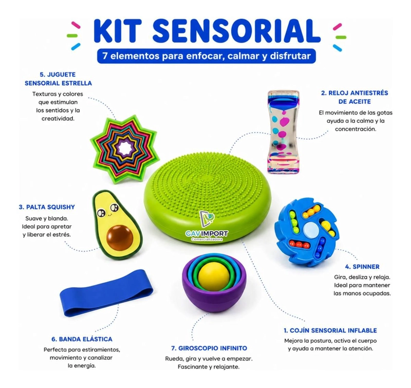 KIT JUGUETES SENSORIALES, AUTISMO, REGULACION ANTIESTRE S VERDE - 2