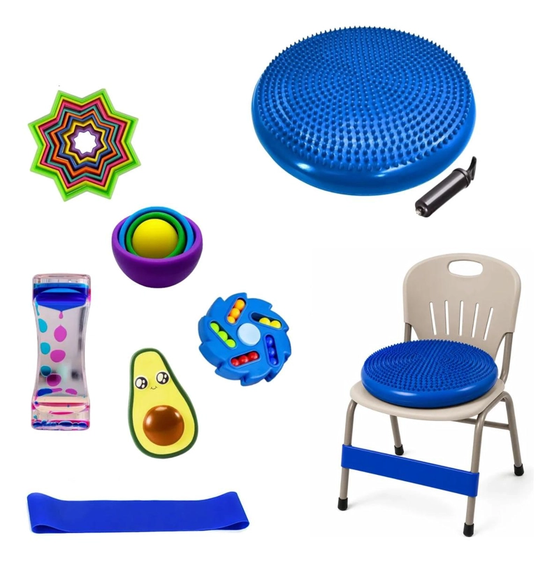 KIT JUGUETES SENSORIALES, AUTISMO, REGULACION ANTIESTRE S AZUL - 1