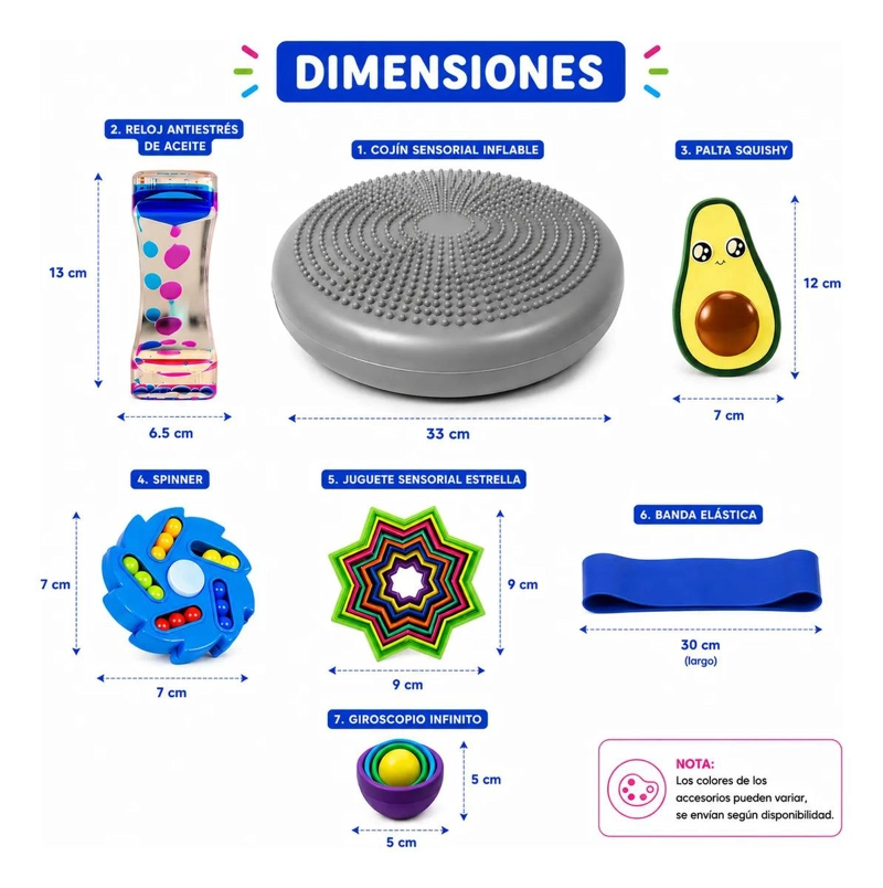 KIT JUGUETES SENSORIALES, AUTISMO, REGULACION ANTIESTRE S AZUL - 3