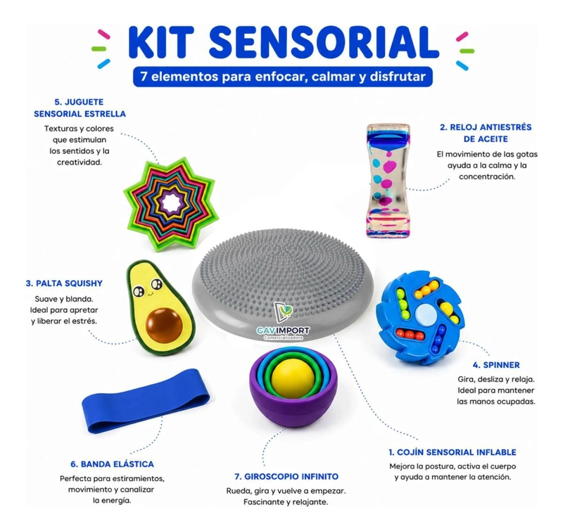 KIT JUGUETES SENSORIALES, AUTISMO, REGULACION ANTIESTRE S GRIS - 2