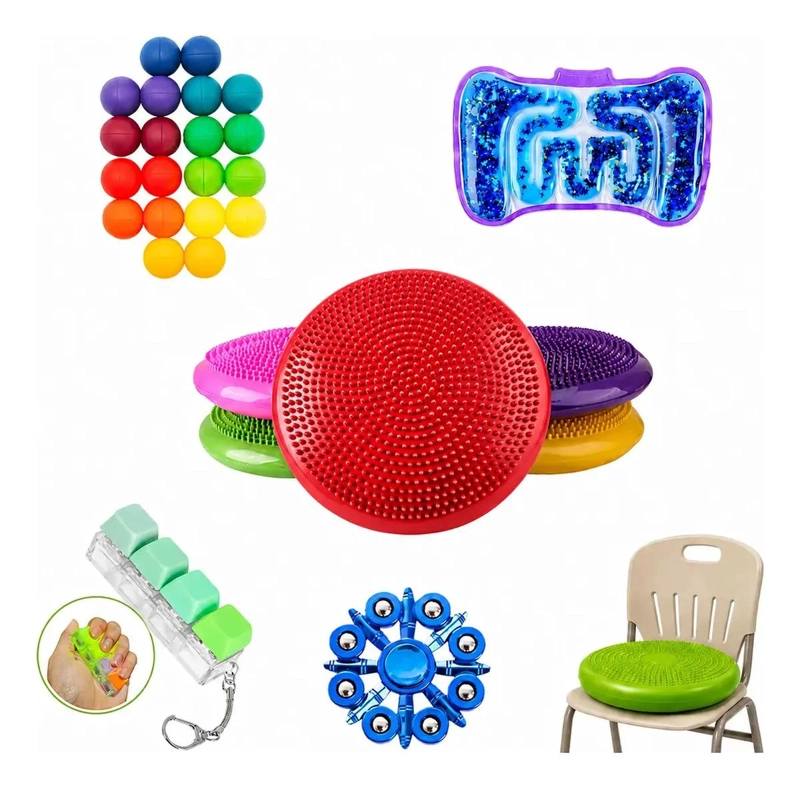 KIT SENSORIAL ANTIESTRES, ESCOLAR, NIÑOS AUTISMO ROJO - 1