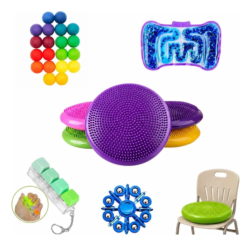 KIT SENSORIAL ANTIESTRES, ESCOLAR, NIÑOS AUTISMO MORADO - 1