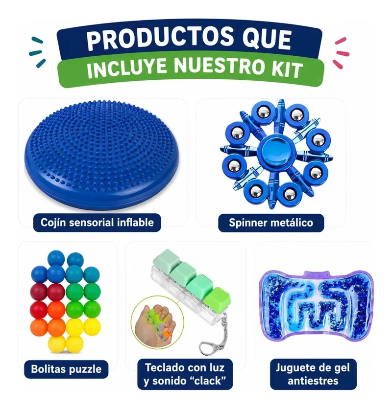 KIT SENSORIAL ANTIESTRES, ESCOLAR, NIÑOS AUTISMO MORADO - 3
