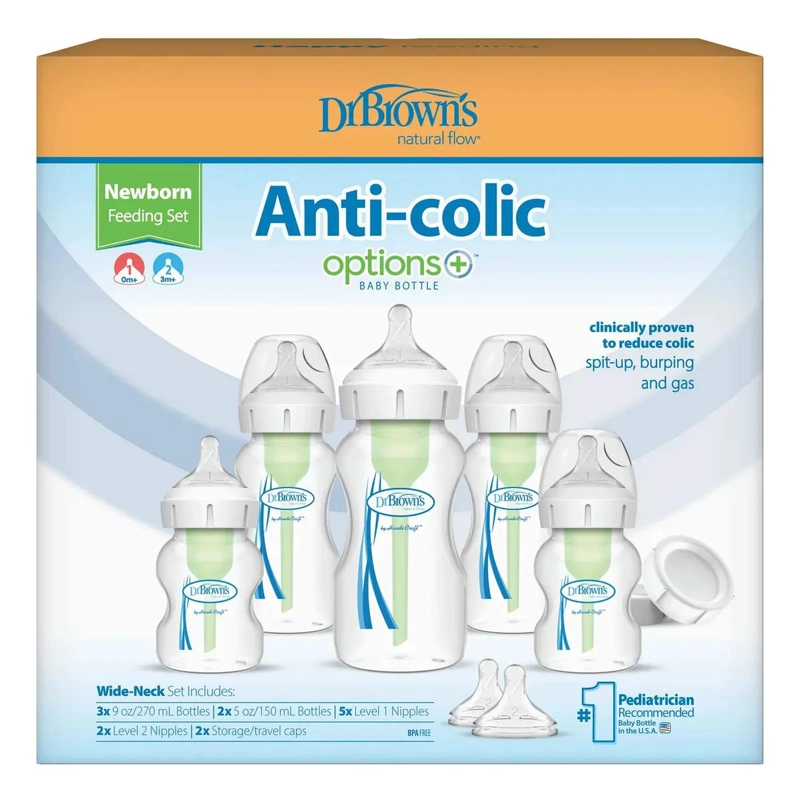 SET RECIE N NACIDO MAMADERAS DR. BROWN'S OPTIONS+ BOCA ANCHA - 1