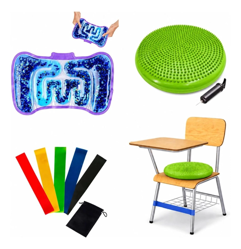 PACK SENSORIAL ESCOLAR VERDE, REGULACION AUTISMO, TDAH, NIÑOS - 1