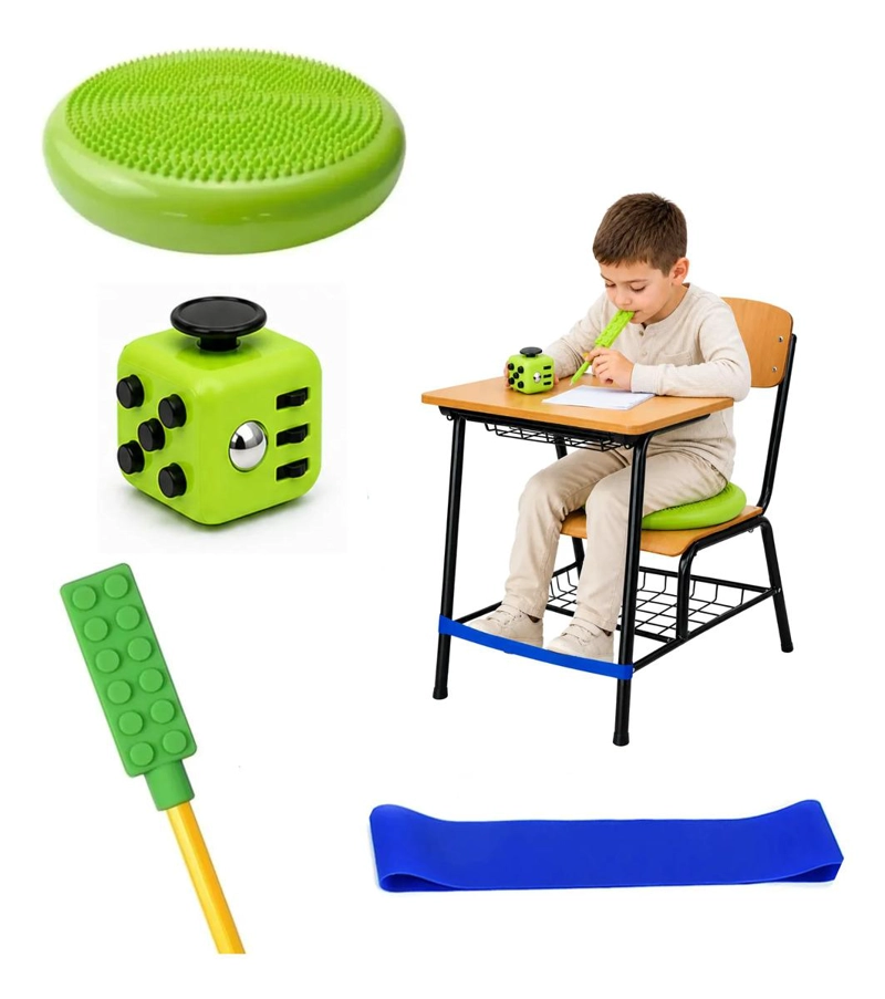 PACK SENSORIAL ESCOLAR VERDE, ANTIESTRES, REGULACION AUTISMO TDAH - 1