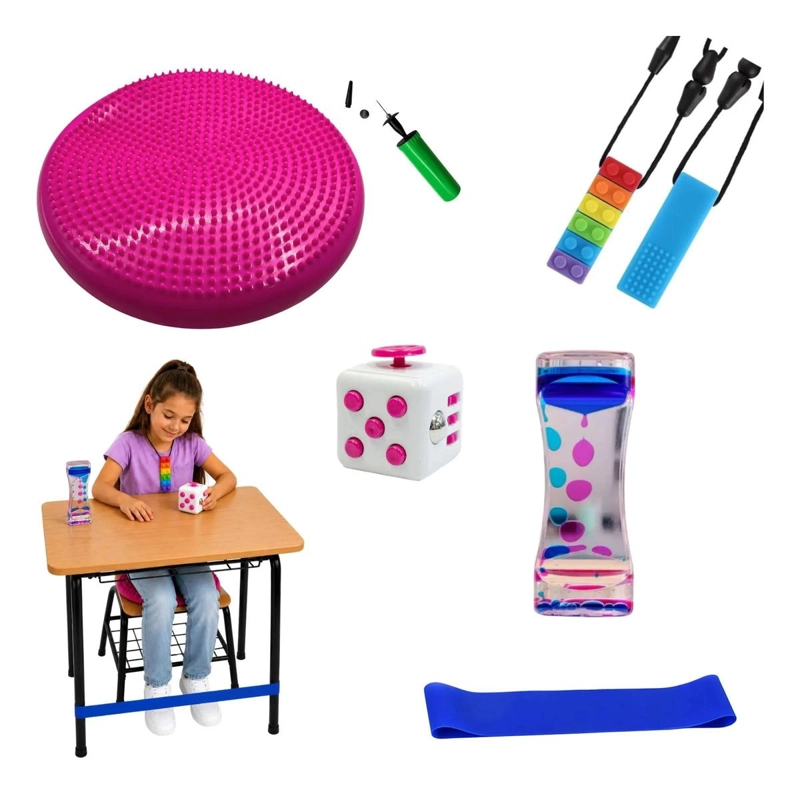KIT SENSORIAL FUCSIA AUTISMO, REGULACION TDAH, NIÑOS ADULTOS - 1