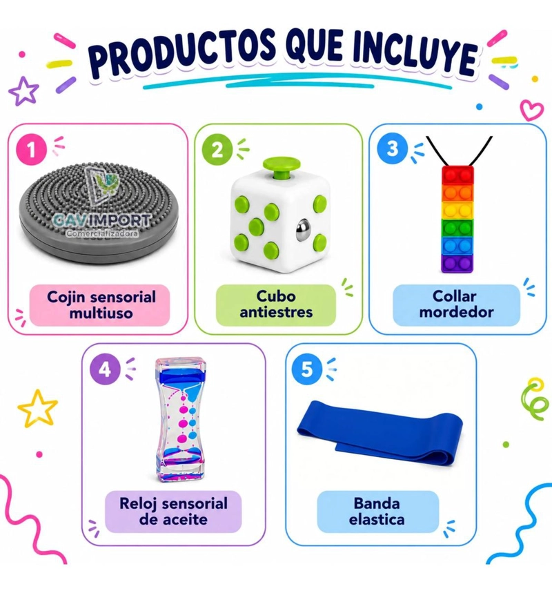 KIT SENSORIAL FUCSIA AUTISMO, REGULACION TDAH, NIÑOS ADULTOS - 2