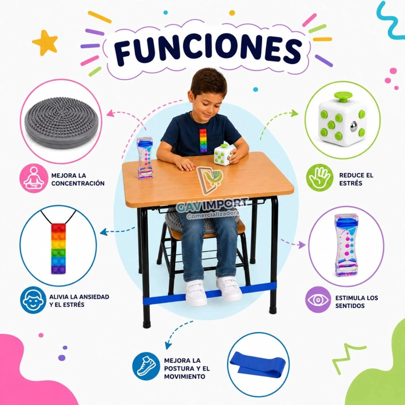 KIT SENSORIAL FUCSIA AUTISMO, REGULACION TDAH, NIÑOS ADULTOS - 3