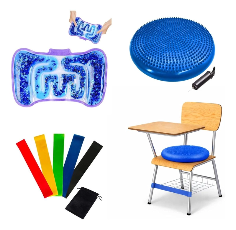 PACK SENSORIAL ESCOLAR AZUL, REGULACION AUTISMO, TDAH, NIÑOS - 1