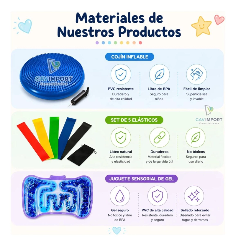PACK SENSORIAL ESCOLAR AZUL, REGULACION AUTISMO, TDAH, NIÑOS - 3