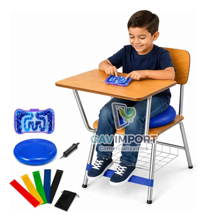 PACK SENSORIAL ESCOLAR AZUL, REGULACION AUTISMO, TDAH, NIÑOS - 4