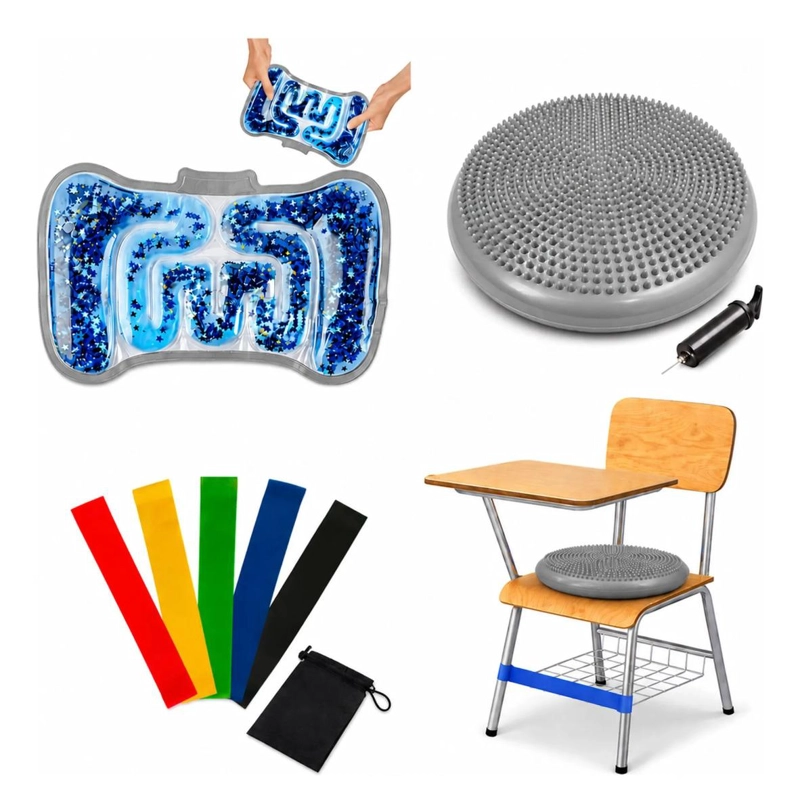 PACK SENSORIAL ESCOLAR GRIS, REGULACION AUTISMO, TDAH, NIÑOS - 1