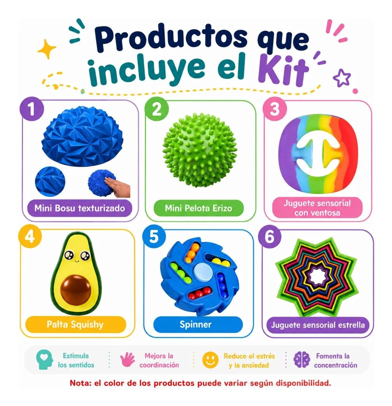 KIT SENSORIAL ANTIESTRES AZUL, AUTISMO TDAH PARA NIÑOS - 2