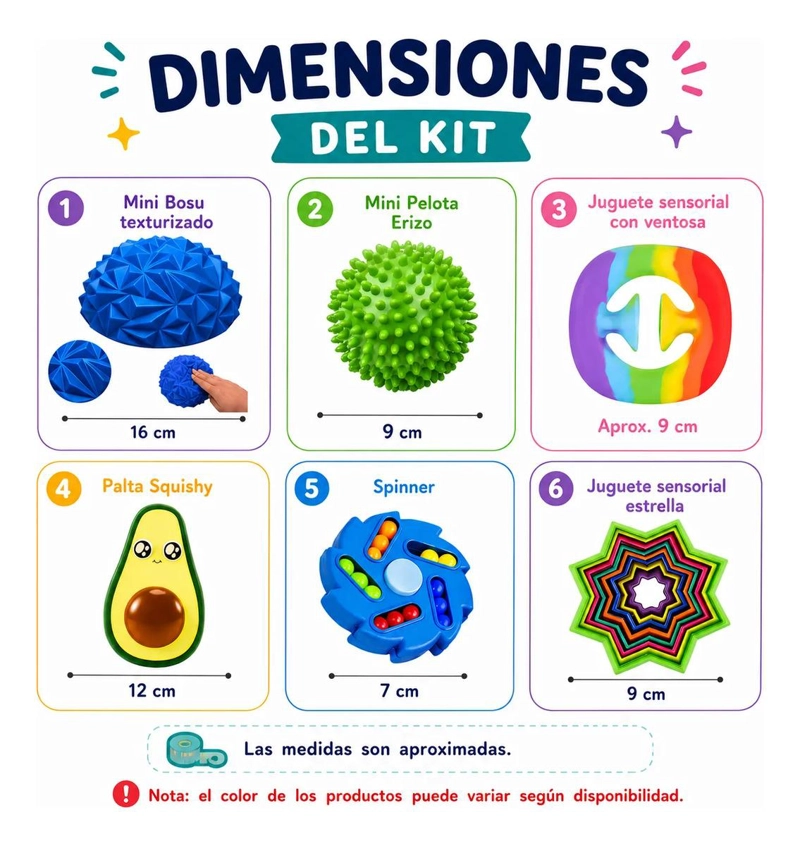KIT SENSORIAL ANTIESTRES AZUL, AUTISMO TDAH PARA NIÑOS - 3