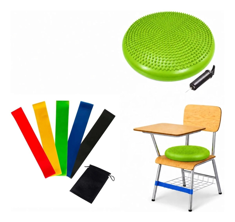 KIT COJIN SENSORIAL VERDE SET 5 BANDAS, REGULACION AUTISMO TDAH - 1