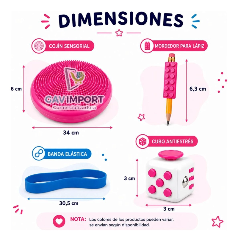 PACK SENSORIAL ESCOLAR ROSA, ANTIESTRES, REGULACION AUTISMO TDAH - 3