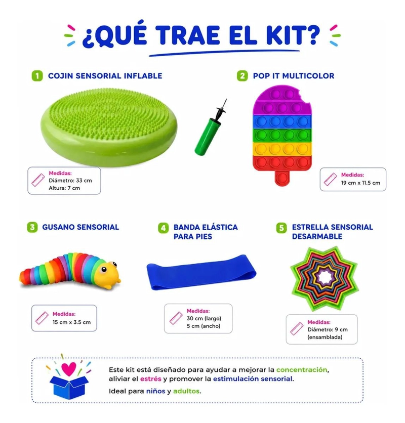 KIT SENSORIAL VERDE, REGULACION, AUTISMO NIÑOS ADULTOS - 4