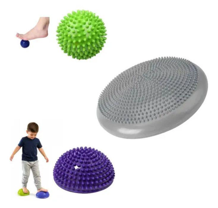 KIT SENSORIAL GRIS COJIN, MINI BOSU, PELOTA ERIZO, TEA, TDAH - 1