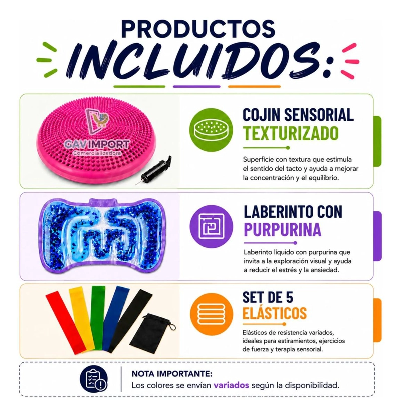 PACK SENSORIAL ESCOLAR ROSA, REGULACION AUTISMO, TDAH, NIÑOS - 2