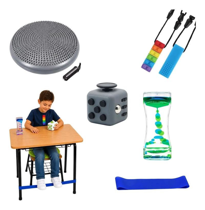 KIT SENSORIAL GRIS AUTISMO, REGULACION TDAH, NIÑOS ADULTOS - 1