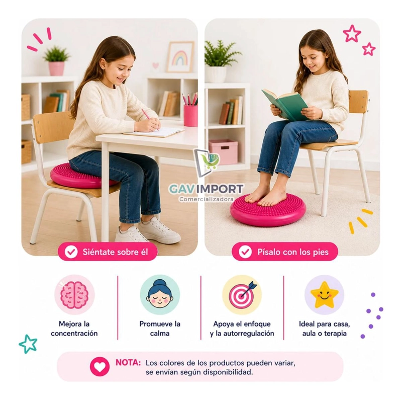 KIT COJIN SENSORIAL FUCSIA SET 5 BANDAS, REGULACION AUTISMO TDAH - 4