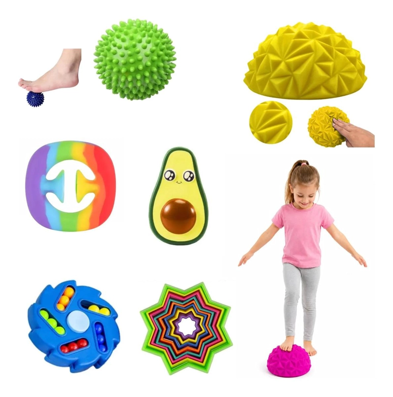 KIT SENSORIAL ANTIESTRES AMARILLO, AUTISMO TDAH PARA NIÑOS - 1