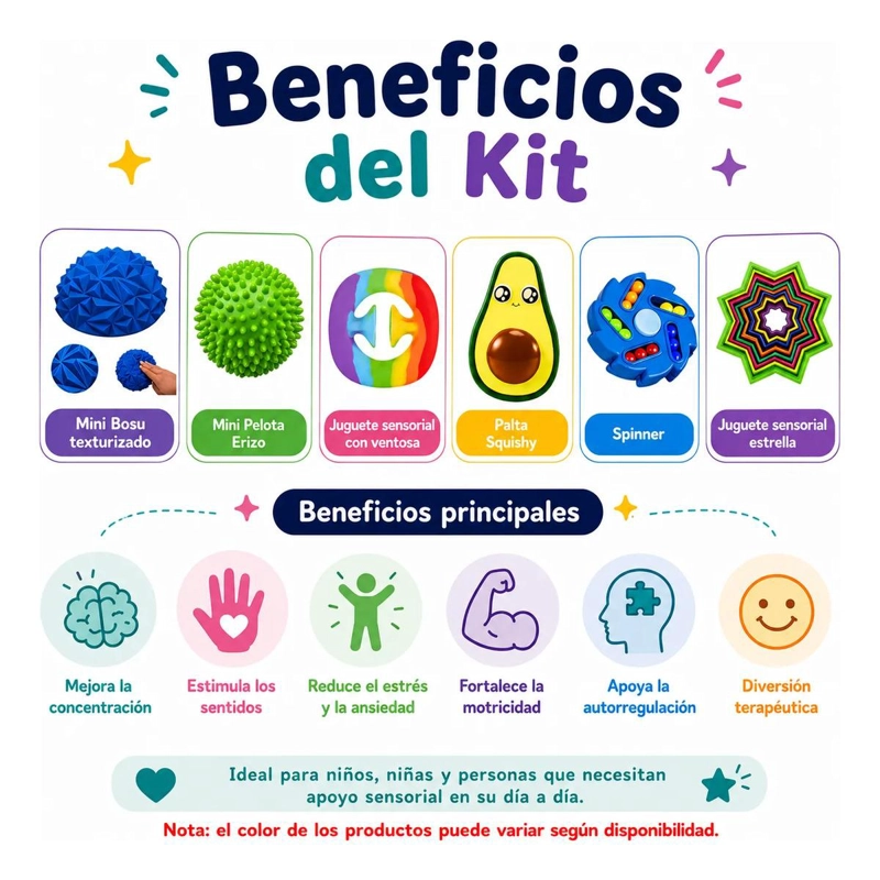 KIT SENSORIAL ANTIESTRES AMARILLO, AUTISMO TDAH PARA NIÑOS - 3