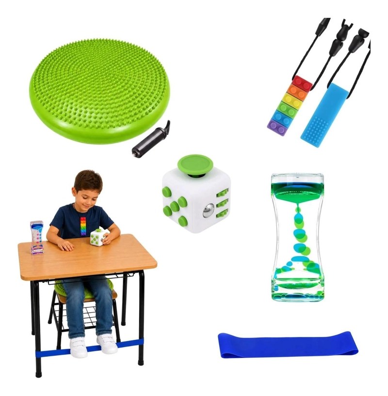 KIT SENSORIAL VERDE AUTISMO, REGULACION TDAH, NIÑOS ADULTOS - 1