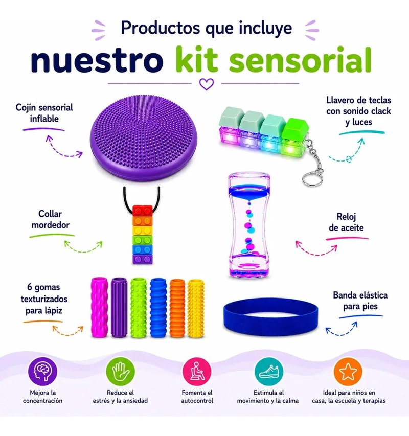 KIT SENSORIAL VERDE ESCOLAR, ANTIESTRES, REGULACION TEA, TDAH - 3