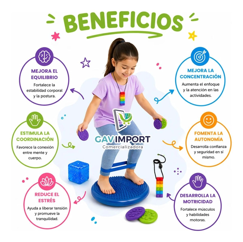 KIT SENSORIAL AZUL, COJIN, CUBO, MORDEDOR, REGULACION AUTISMO - 3