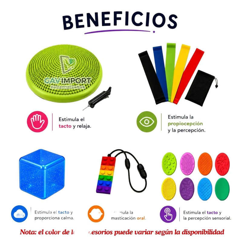KIT SENSORIAL VERDE, COJIN, CUBO, MORDEDOR, REGULACION AUTISMO - 3