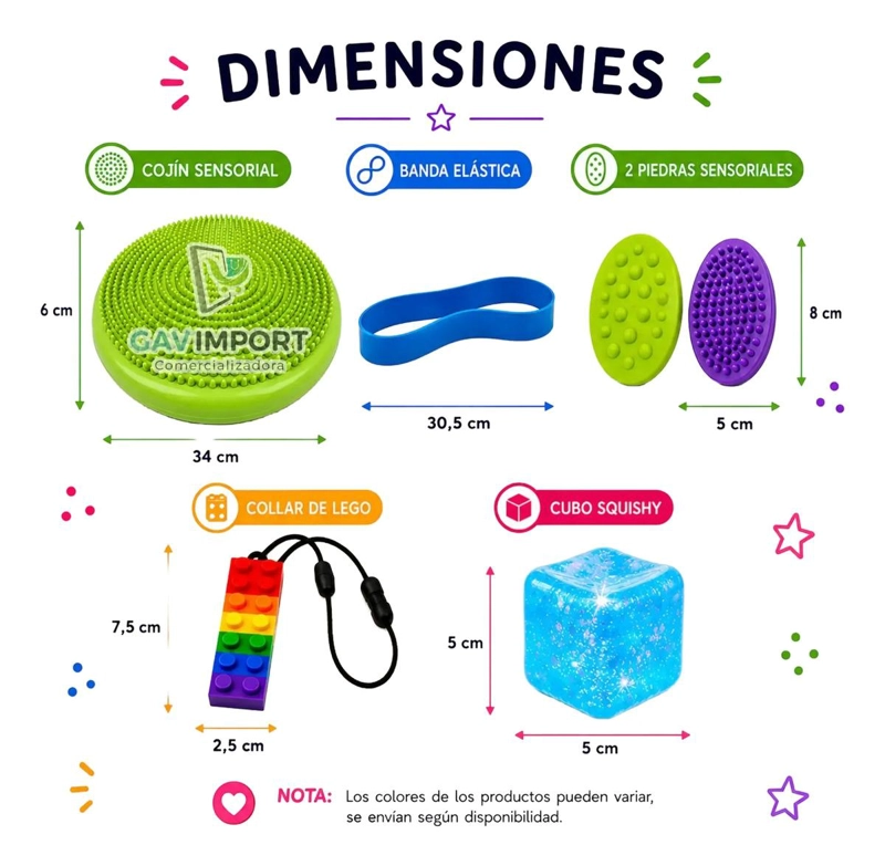 KIT SENSORIAL VERDE, COJIN, CUBO, MORDEDOR, REGULACION AUTISMO - 4