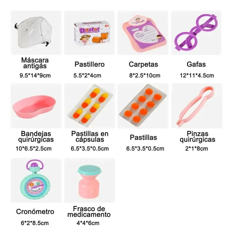 SET JUGUETES MEDICO DOCTOR NIÑOS INFANTIL CON LUZ Y SONIDO - 7
