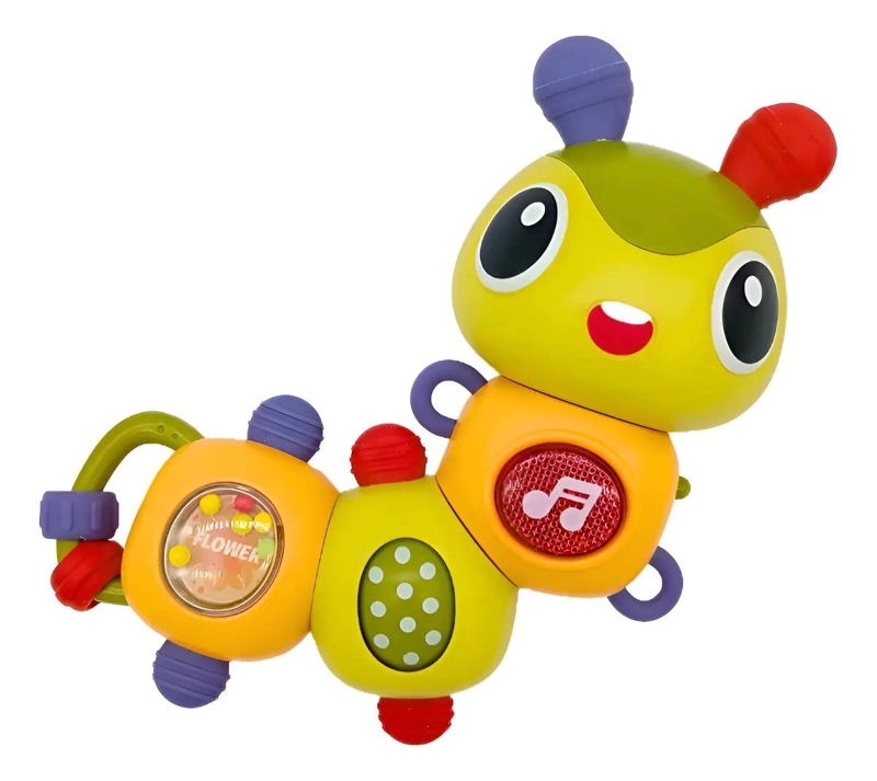 SONAJERO ORUGA BEBE CON LUZ Y MUSICA ESTIMULACION SENSORIAL MULTICOLOR - 1