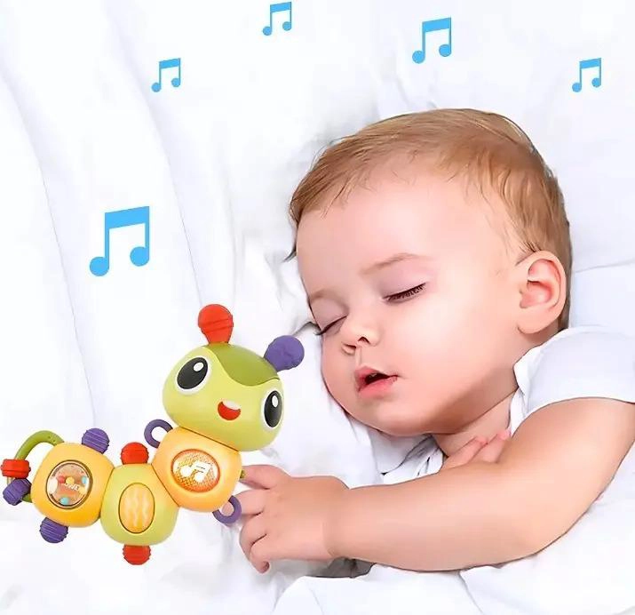 SONAJERO ORUGA BEBE CON LUZ Y MUSICA ESTIMULACION SENSORIAL MULTICOLOR - 3
