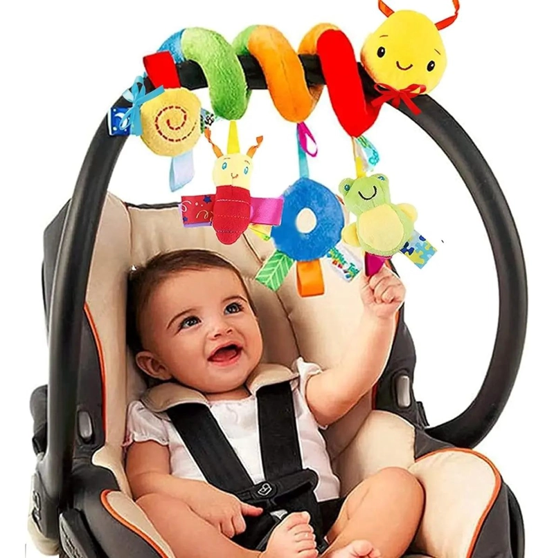 JUGUETE GUSANO COLGANTE CON SONAJERO PARA COCHE, CUNA BEBE S - 1