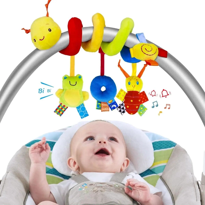 JUGUETE GUSANO COLGANTE CON SONAJERO PARA COCHE, CUNA BEBE S - 2